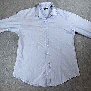 Bar III Slim Fit Light Blue Pinstripe Stretch‎ Dress Shirt Mens L 16-16.5
